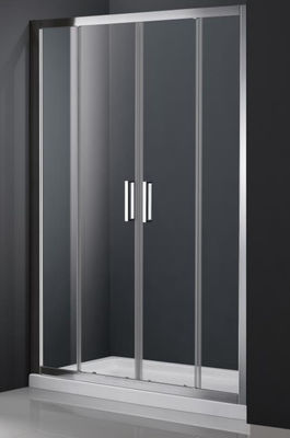 With Aluminum Frame Foldable Glass Shower Screen For Bath,Double Sliding Door