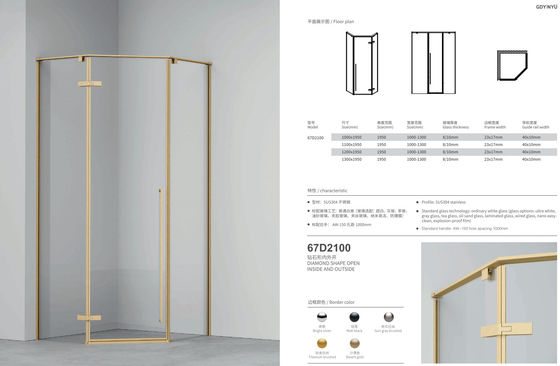 Stainless Stell ,Bathroom Shower Room,Hinge Door,Diamond shape