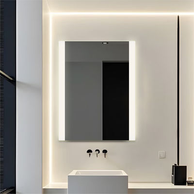 Smart LED Bathroom Mirror with Anti-Fog Function, Time & Temperature Display, Stepless Dimming, Waterproof Design, Dual-Touch Control, 3000K~6000K Color Temperature, a Customizable Dimensions & Funct