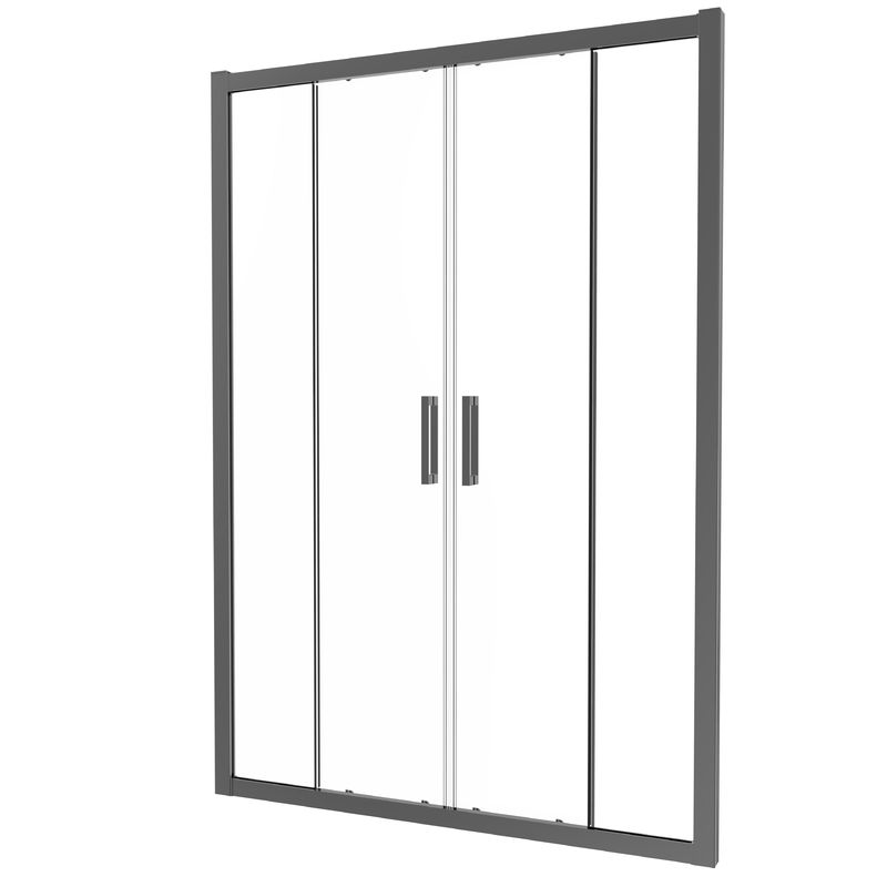 Stainless Steel Gun Gray Brushed Color Double Sliding Door